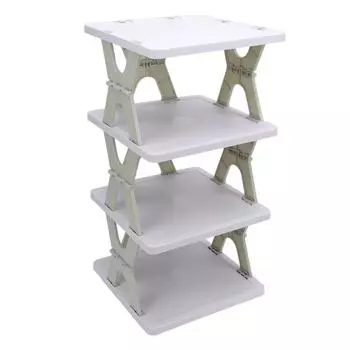 4-х уровневая складная полка для обуви узкая маленькая экономящая место обувная полка для входной двери в шкаф англ.