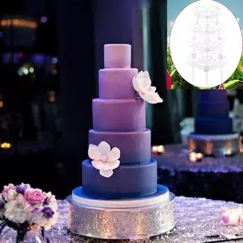 4-х уровневые разделительные пластины для торта 12 шт. палочек для торта, поддерживающих стержней для торта, прозрачных стяжек