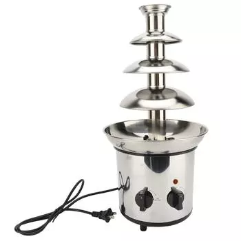 4-х уровневый электрический шоколадный фондю-фонтан для вечеринок из нержавеющей стали, тихая работа L