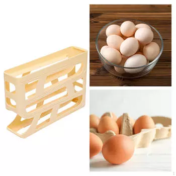 4-х уровневый держатель для лотка для яиц для холодильника Creative Keep Tidy Automatic Rolling Container жёлтый