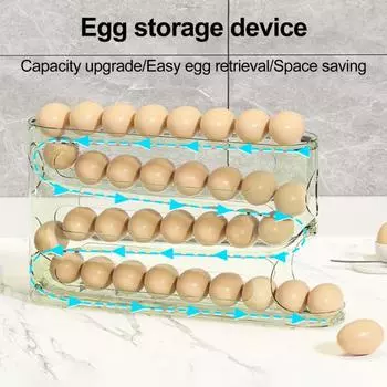 4-х уровневый держатель для яиц в холодильнике, автоматический дозатор для яиц для пищевых продуктов, большая емкость для хранения яиц в холодильнике светло-зеленый