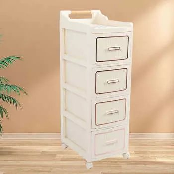 4-х уровневый контейнер для хранения с роликовыми колесами, большая вместимость, ручная тележка, шкаф для хранения, органайзер для всякой всячины, закусок, книг