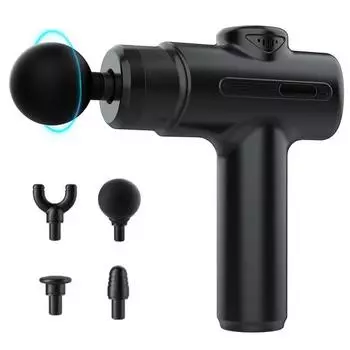 4 Head Massage Mini Massage Gun Massager Portable Smart Electric Massage Stick Multifunctional Home Fitness Equipment Type C Charge розовый