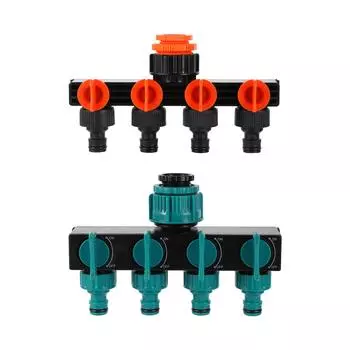 4-ходовой разветвитель для водяного шланга от 1 до 3/4 до 1/2 дюйма с внутренней резьбой, садовый соединитель для воды, кран для орошения, шунтирующий клапан оранжевый