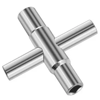 4-ходовой стальной кран для воды Sillcock Water Key Silver Manual Bathroom Wrench Hardware Tools for Silcock Key 4-ходовой кран