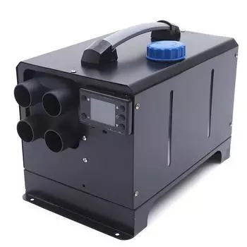 Автомобильный парковочный обогреватель с 4 отверстиями и топливным баком на 5 л, портативный 12-вольтовый воздушный дизельный обогреватель для грузовиков, лодок, караванов, кемпинговых автомобилей, аксессуаров чёрный