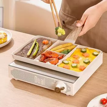 4 Hole Non-Stick Steak Frying Pan Omelet Pot Thickened Grid Household Gas Stove Induction Universal Nonstick Egg Pancake Saucepa чёрный