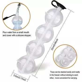 4 Holte Sphere Виски Ijs Bal Mold Ronde Jelly Icecube Maker Mallen Diy Cocktai Hockey Maken Gereedschap Voor Thuis bar Party