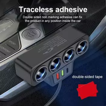 4 in1 Socket 3.1A Car Cigarette Lighter Adapter 12V/24V Charger Charger Plug Phone Power Adapter for Car DVR Dashcam