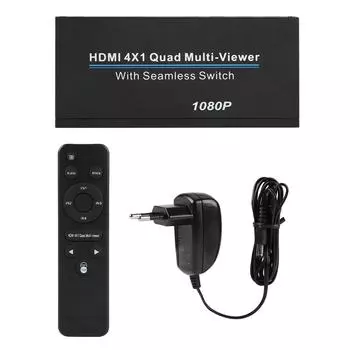 4 in 1 1080P HDMI Multiviewer Quad Screen HDMI1.3aHDCP1.2 HDMI Quad Multiviewer - EU Plug