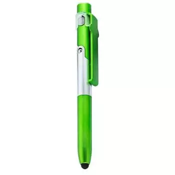 4-in-1 Ballpoint Pen with Stylus LED Light Phone Stand Smooth Writing Easy To Hold Ergonomic Ballpoint Pen AVE зелёный