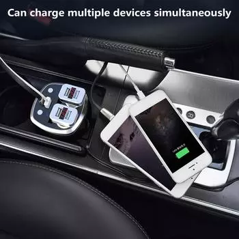 4 in 1 Car Charger Charging Adapter Splitter Fast Car Charger with 2 USB Port 2 Charging Adapter for Phone A