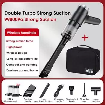 4-in-1 Car Vacuum Cleaner 99800Pa Wireless Air Dust Blower Gun for Car Home Portable Cleaning Appliance Cordless Vehicle Cleaner