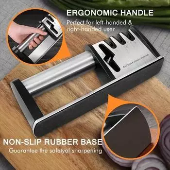 4 In 1 Knife Sharpener Knife Sharpening Quick Knife Sharpening Tool Non-Slip Base Safe To Use Kitchen Knife Scissor Sharpener S