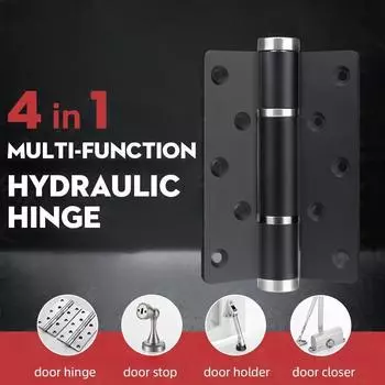 4 in 1 Multi-function Hydraulic Hinge Automatic 90° Positioning Hydraulic Door Closer 5 Inch Adjustable Soft Closing Door Hinge