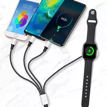4 in 1 Multi USB Charging Cable Watch Charger Magnetic Charging Cable for iWatch Universal Charging Cord Compatible