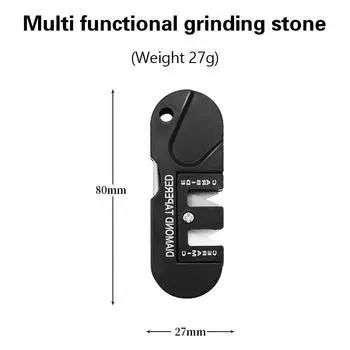 4-In-1 Multifunctional Outdoor Portable Tungsten Steel Fixed Angle Sharpener Trimmer Mini Portable Edc Sharpener Bar 80mm чёрный