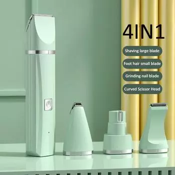 4 In 1 Pet Hair Dog Cat Paw Fur Grooming Hair Trimmer Safe Gentle Grooming Electric Pet Tools H2D5