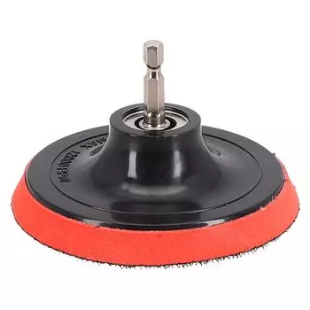 4 Inch/100mm Sanding Pad Accessories Black/Red Drill Adapter