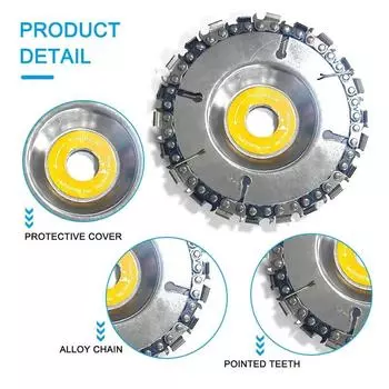 4 Inch 22 Tooth Angle Grinder Dedicated Chain Disc Woodwork Carving Chain Saw Disc Angle Grinding Disc Slotting Saw Blade Tool