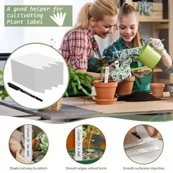 4 Inch Plant Tags, 400 Pack Plastic Seedling Name Tags, Garden Tags, Nursery Plant Tags, Seed Tags With Marking 2ml One Size