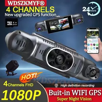 4-канальный GPS-видеорегистратор для автомобилей 4*1080P WIFI 360-градусный видеорегистратор камера заднего вида автомобильный видеорегистратор 24H комплект оборудования для автомобилей Assecories NONE