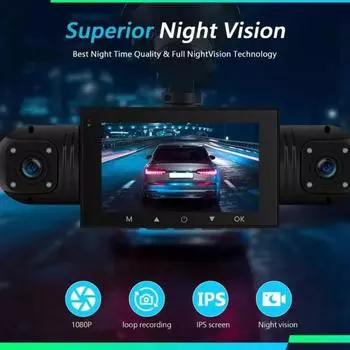 4-канальный видеорегистратор с ночным видением, мониторинг парковки, покрытие на 360 градусов, простота использования