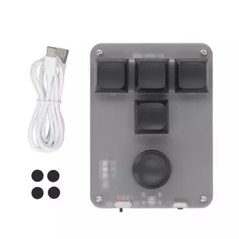 4-клавишная клавиатура с 1 ручкой, мини-синий переключатель, программируемый макрос, механическая промышленная консоль с