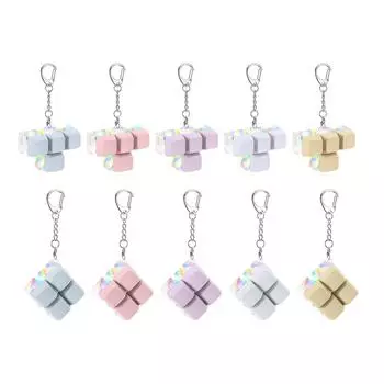 4 кнопки, брелок с клавиатурой, брелок со светодиодной подсветкой, игрушки для снятия стресса, брелок для ключей, игрушка, кнопка, брелок для ключей, клавиатура на палец A Style светло-синий