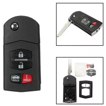 4 кнопки дистанционный откидной брелок чехол лезвие для Mazda 3 5 6 Rx-8 Cx-7 чёрный