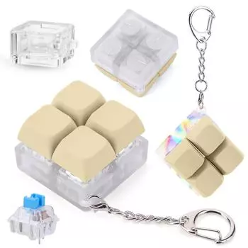4 кнопки клавиатура Fidget брелок декомпрессионные игрушки со светодиодной подсветкой Fidget брелок светящаяся механическая клавиатура Fidget брелок
