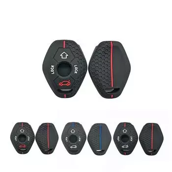 4 кнопки силиконовый чехол для автомобильного пульта дистанционного управления чехол складной пульт дистанционного управления брелок защита для BMW E46 E39 E53 X5 X3 E83 X3 серии 7 5 3 330i Style A Red Line