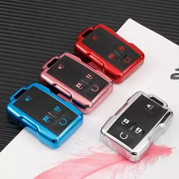 4 кнопки TPU чехол для автомобильного ключа автомобильный брелок аксессуары для Chevrolet Suburban Saboban GMC Sierra Canyon Colorado Silverado