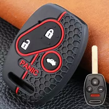 4-кнопочный силиконовый чехол для ключей, держатель для Honda Civic HRV CRV FRV CRZ Insight S2000 Stream Jazz Ridgeline 2014 2013 чёрный