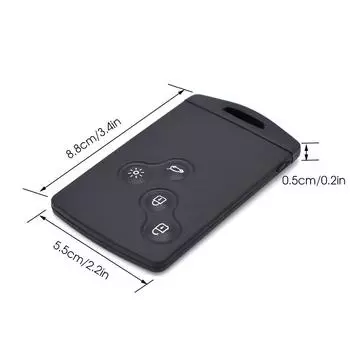 4-кнопочный смарт-карта для Renault Clio Duster Laguna Megane Koleos Scenic Captur, чехол для карты, черный брелок для ключей от машины, с маленьким ключом
