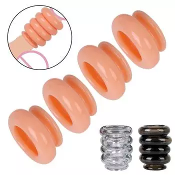 4 кольца кольцо для пениса задержка эякуляции прозрачное кольцо-фиксатор секс-игрушка для мужчин пара TPE кольцо для пениса высокая эластичность Fresh