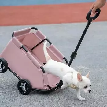 4-колесная складная коляска для собак, легкая, вращающаяся на 360°, коляска для домашних животных, переноска для маленьких кошек и собак, переноска для кошек, коляска для домашних животных чёрный