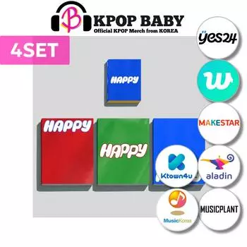 (4 компл.) JIN (БТС) (Стандартная версия + версия альбома Weverse.) [HAPPY] 1-й полноценный альбом (POB) No POB