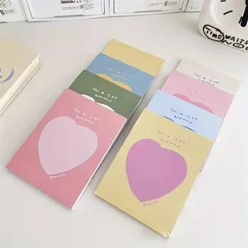 4 комплекта/200 листов Love Letter Macaron Цветной блокнот, неклеящийся блокнот, студенческий блокнот, блокнот для заметок, материал для украшения бухгалтерской книги style 1