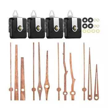 4 комплекта часового механизма с 4 типами деревянных стрелок, супер тихий часовой механизм, работающий от батареек, комплекты деталей для часов A