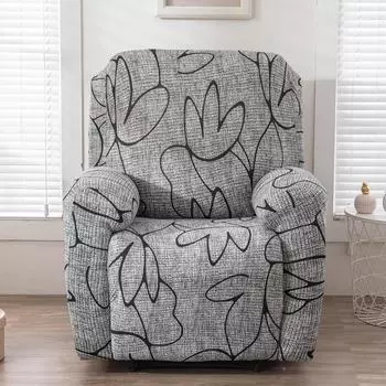 4 комплекта чехлов для дивана-реклайнера, эластичный жаккардовый спандекс, ленивый чехол для стула, защитная мебель, гибкие нескользящие чехлы для кресел чёрный