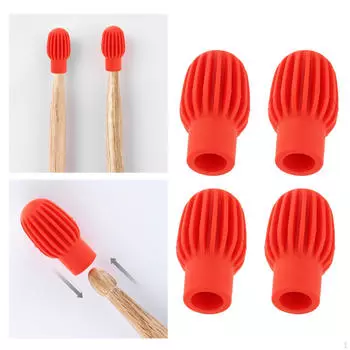 4 комплекта демпферов для приглушения барабанов, силиконовых бесшумных перкуссионных деталей, запасных частей для аксессуаров красный