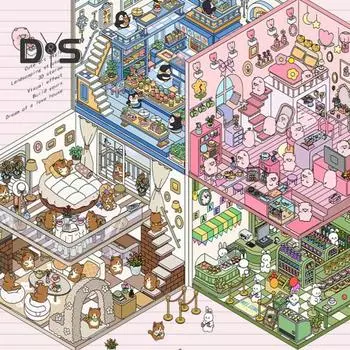 4 комплекта DIY 3D наклейки для дома многоразовые корейские наклейки миниатюрные наклейки для сцен мини-комнатные сцены наклейки своими руками Sets