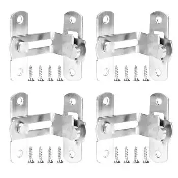 4 комплекта из нержавеющей стали с пряжкой 90 градусов, прямоугольная дверная защелка для комнаты с защитой от кражи