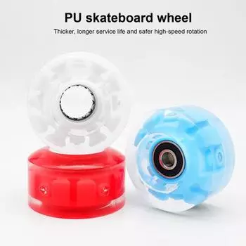 4 комплекта колес для роликовых коньков, четыре колеса с подсветкой для скейтборда с подшипниками, роликовые хоккейные колеса для двухрядного скейтборда розовый/синий