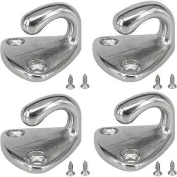 4 комплекта крюков для кранцев, нержавеющая сталь класса 316, предохранительные крюки для кранцев, лодочная одежда, фурнитура для крышек лодок с винтами