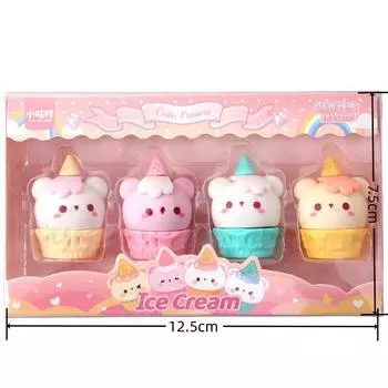 4 комплекта/лота = всего 12 шт. Новый десертный ластик для напитков, милый маленький медведь, кролик, набор корректирующих ластиков, ластик с небольшим количеством стружки, канцелярские принадлежности для обучения студентов