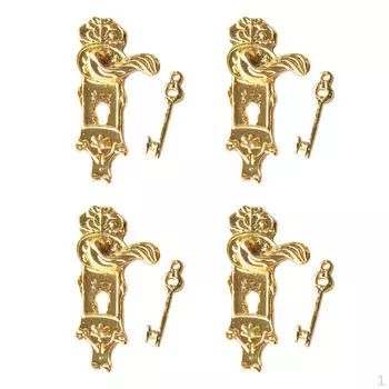 4 комплекта миниатюрных дверных замков из сплава для кукольного домика с ключами/12 аксессуаров