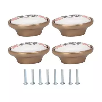 4 комплекта овальных ручек для шкафа 3D плавающий цветок изысканные эргономичные винтажные ручки для шкафа для домашней двери