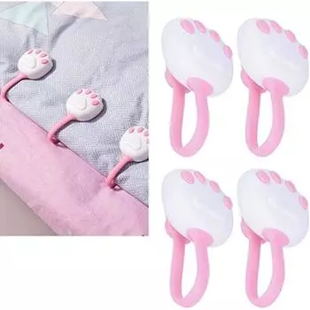 4 комплекта приспособлений для раздвижки и фиксации постельных принадлежностей Pink